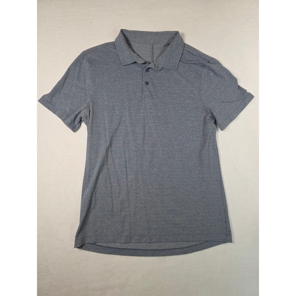 Lululemon Evolution Polo Short Sleeve Heathered Blue Mens Small Golf Activewear‎